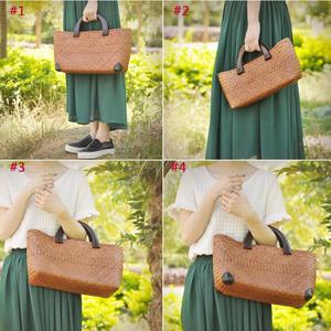 <b>Woman</b> Beautiful Straw Tote <b>Bag</b> Vietnam <b>Beach</b> Handbag Wholesale Woven - Product Image 6