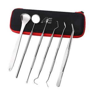 Set of 6 Manual Stainless Steel <b>Dental</b> Tools for Oral Hygiene Care Tartar <b>Remover</b> Teeth Whitening Cleaning Kit - Product Image 1