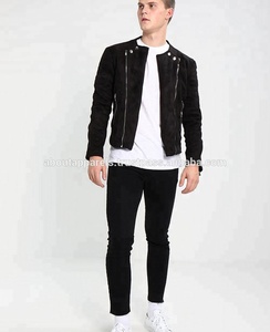 เสื้อแจ็กเก็ตมอเตอร์ไซค์หนังกลับสำหรับผู้ชาย,เสื้อแฟชั่นดีไซน์ใหม่ - Product Image 5