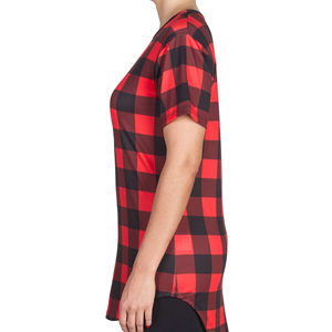 Venta caliente moda mujer camiseta logotipo personalizado Camo colorido cuello redondo señoras camisetas - Product Image 6