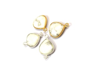 Jasper Gemstone 18K <b>Gold</b> Plated Sterling Silver Handmade <b>Heart</b> Shape Double Bail Faceted Bezel Boho Connector for <b>Earring</b> Making - Product Image 6