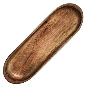 Plateau de service ovale en bois, fait main, poli, design minimaliste, couleur unie, vaisselle et assiettes - Product Image 1