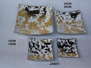 Plateau en fonte d'aluminium à six compartiments de haute qualité bol de service moderne avec émail en or argent métal artisanat prix de gros - Product Image 4