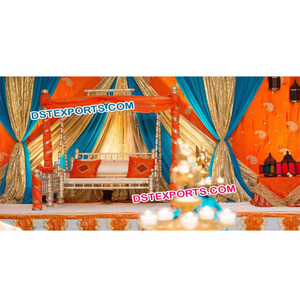 Diseñador perla oro Sankheda madera Jhula Swing hecho a mano musulmán boda decoración de madera de teca - Product Image 1