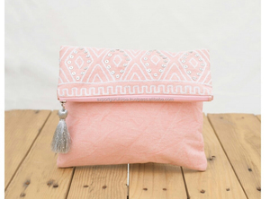 Bolso de mano con diseño tribal plegable al por mayor, sobre estilo bohemio, con cierre de cremallera y logotipo personalizado con forro de algodón - Product Image 2