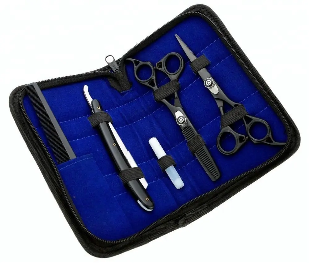 6.5" PROFESSIONAL SALON HAIRDRESSING HAIR CUTTING THINNING BARBER SCISSORS KIT BLACK