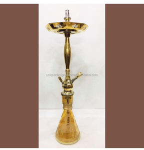 Best Traditional Egyptian Medium Solid Brass Hookah Pipes with Lacquer Technique - Product Image 2