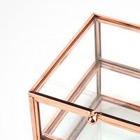 Decorativa de metal Caixas de Jóias Pequeno Cubo De Vidro