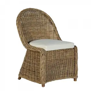 Natürlicher Wicker Rattan Kubu grauer Esszimmers tuhl