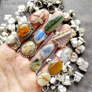 แหวนพลอยผสมธรรมชาติ ชุบเงินเยอรมัน ได้รับการรับรองจาก GIA ขายส่ง - Product Image 2