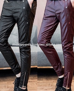 กางเกงหนังแกะแท้สำหรับผู้ชายกางเกงออกกำลังกายมอเตอร์ไซด์เอวต่ำพิมพ์ลายถักกันน้ำได้สำหรับฤดูหนาว - Product Image 5