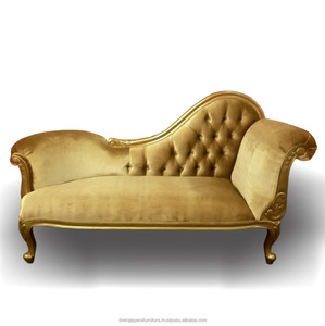 Sofá de Salón Dorado, mueble de reproducción antigua, Indonesia - Product Image 2