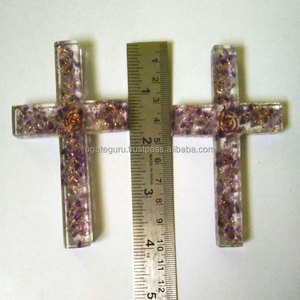 Croix d'améthyste Orgone quatre pouces pour Chrismass - Product Image 1