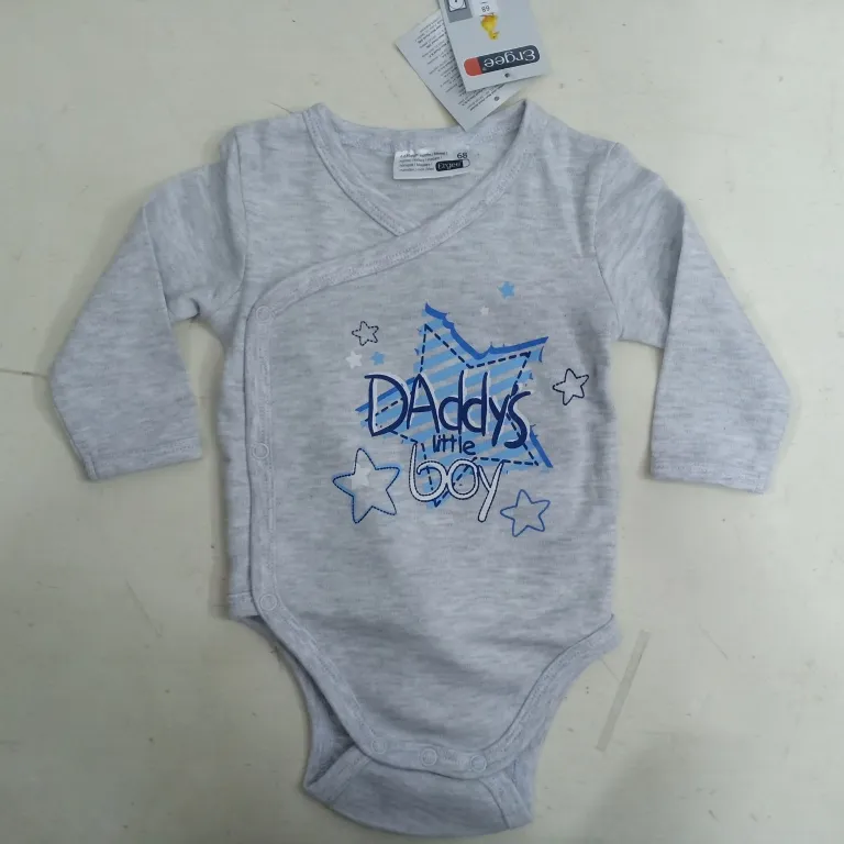 Nieuwe Nieuwste Ontwerp Katoen Meisje Jongen Baby Wrap-Around Unisex Bodysuit Lange Mouwen Branded Labels Bangladeshi Voorraad Veel Kledingstukken