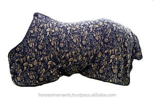 Alta calidad 240 Gsm Gold Leaf Design Horse Rug Warm and Cool Weather Saddlecover Polar Fleece para caballos - Product Image 3