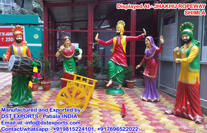 Cultura Punjabi Kiklee jugando estatuas de fibra cultura Punjabi tradicional estatua de fibra para la venta boda bienvenida estatua Decoración - Product Image 2
