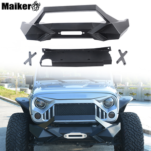 Protector de Parachoques Delantero <span class=keywords><strong>Corto</strong></span> Negro para Automóvil MAIKER, Placa de Cabrestante, Barra Protectora para <span class=keywords><strong>Jeep</strong></span> Wrangler JK, Accesorios <span class=keywords><strong>4x4</strong></span> - Product Image 3
