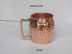 Tasse ours en cuivre de Mule de moscou avec marteau à sucre et poignée en laiton, tasses en métal poli - Product Image 3