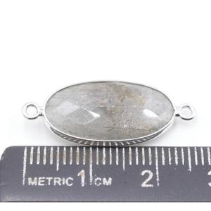 Labradorite Forme Ovale Lunette en Argent Sterling 925 Connecteur Plaqué Argent Fabrication de Bijoux Artisanaux - Product Image 2