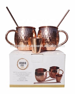 Bộ 4 cốc đồng thủ công làm quà tặng Moscow Mule, chất liệu đồng nguyên chất 100%, đựng trong hộp quà sang trọng, dùng để uống đồ uống - Product Image 2