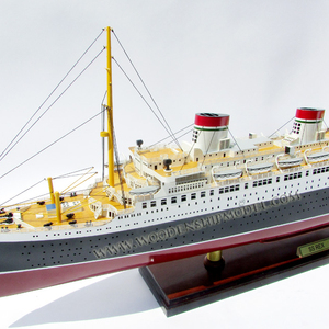 เรือจำลองไม้ SS REXX งานฝีมือสไตล์เรือเดินสมุทร ทาสีลายยุโรป ของตกแต่งบ้าน GIA NHIEN รุ่น CS0096P - Product Image 1