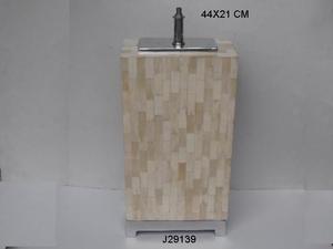Bone Inlay <b>Mosaic</b> With Aluminium Lamp Bases and Top Lamp Also Available With Electric Fitting - Product Image 5