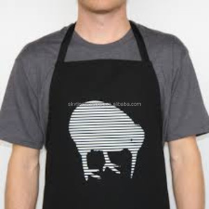 Delantal de chef ajustable con estampado de logotipo personalizado para hombre, babero de jardín, delantal de algodón para cocina, negro y algodón, Apto para lavavajillas - Product Image 1