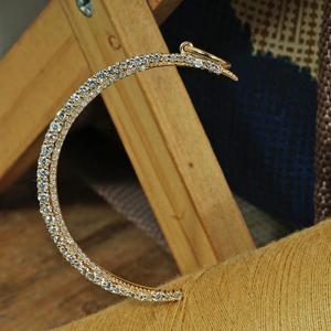 14K Yellow Gold Antique Crescent <b>Moon</b> Double Cut Pave Diamond Handmade Fashion Pendant - Product Image 2