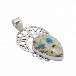 Mejor venta indio hecho a mano 925 plata esterlina K2 piedras preciosas joyería fina colgantes encantos Christian Direct joyería proveedores - Product Image 1