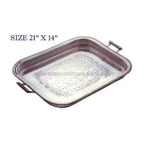 Royal restaurante-bandeja de servicio de Metal y latón, accesorio con acabado antiguo - Product Image 5