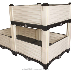 Foldable <b>Raised</b> <b>Garden</b> <b>Bed</b> <b>Kit</b> (1 Set) POTS Balcony <b>Garden</b> PP Plastic Square Shape Modern Outdoor White Not Coated Eco-friendly - Product Image 1