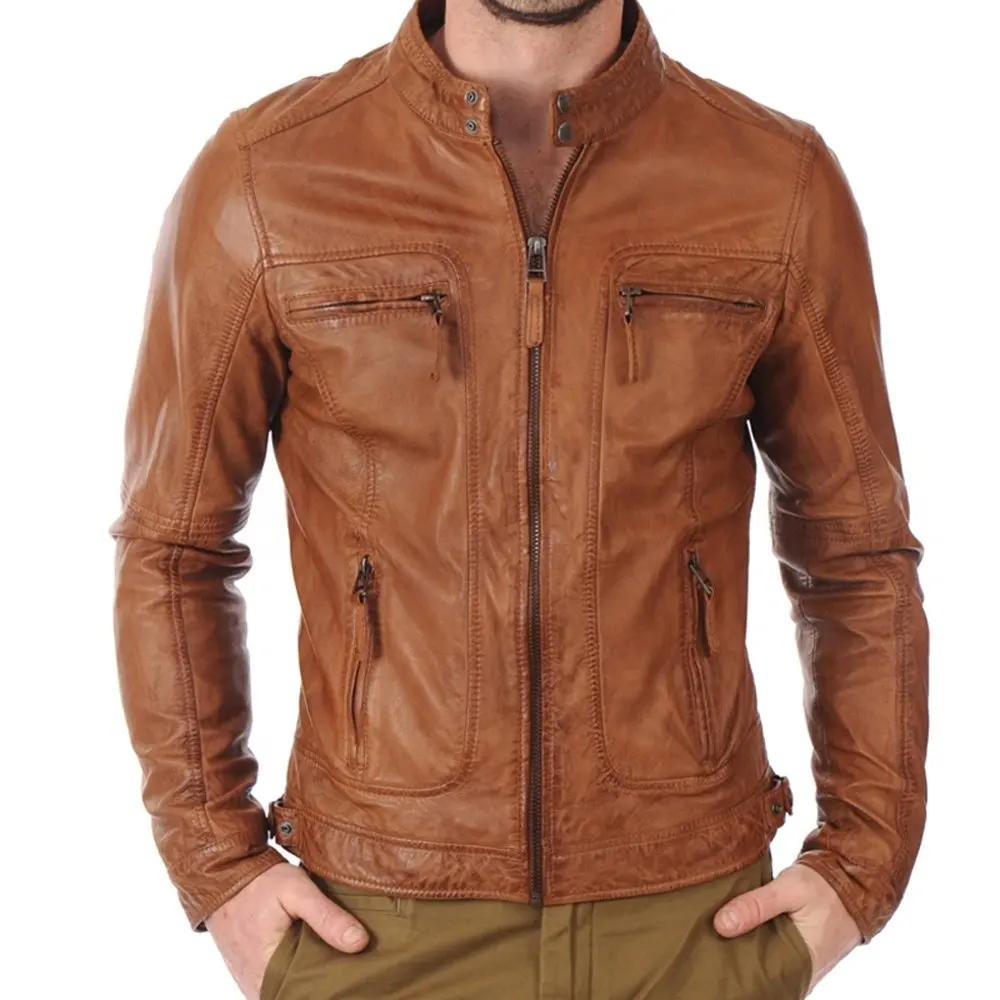 Premium kalite faux deri ceket erkekler kış gündelik giyim tam tahıl deri ceket spor DERİ CEKETLER erkekler için