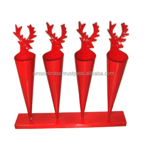 กรวยแขวนผนังสำหรับตกแต่งบ้านกรวยดอกไม้โลหะสีขาว - Product Image 5