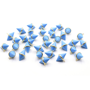 Howlite cône forme 925 argent Sterling lunette plaqué or pendentif fabrication de bijoux faits à la main - Product Image 2