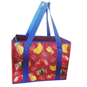 Bolsa de compras no tejida PP de caja plegable de 110gsm con remache de Vietnam con uso de supermercado de mango largo impreso en huecograbado - Product Image 1
