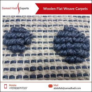 Fabricant indien commercial de luxe brodé à la main pour salon tapis tissé à plat en laine au meilleur prix - Product Image 3