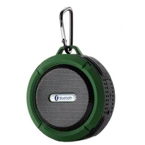 C6 Speaker aktif nirkabel Bluetooth, Speaker Pancuran gigi tahan air dengan mikrofon MP3 musik biru untuk baterai Iphone