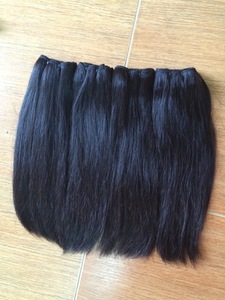 Grandes ventas extremo grueso doble dibujado pelo humano que teje la trama de la máquina del pelo recto - Product Image 3