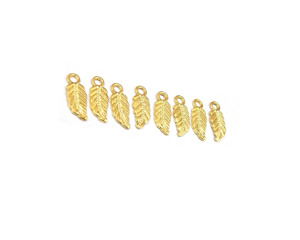 Feuille Charmes Pendentifs Laiton Naturel Multi Pierres Précieuses Bijoux Faits À La Main Déclaration Plaqué Or Charmes Pendentifs - Product Image 5