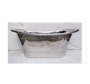 Vente chaude Moderne Cuivre Bateau Roll Top Trempage Whirlpool Baignoire Autoportant Brillant Nickel Finition Indien Fabriqué Cuivre - Product Image 1