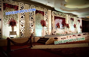 ที่สวยหรูแต่งงานฉากหลังเวทีกรอบขนาดใหญ่เส้นใยสีขาวฉากหลังแผงกรอบ - Product Image 2