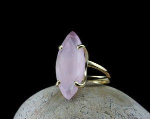 Anillo de Plata de Ley con Piedra Lunar Arcoíris, Corte Marquesa Facetado, con Engaste de Garras, para Boda, Compromiso, Fiesta, Aniversario, Regalo - Product Image 2