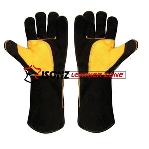 Excelente MIG Suede Leather Tig Guante de cuero de vaca Guante de soldadura de doble palma Anti-Corte Antideslizante Anti-Impacto Impermeable Ignífugo - Product Image 2