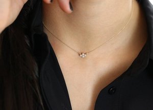 Collier en pierre de diamant CZ avec plusieurs rangs, chaîne en argent - Product Image 5