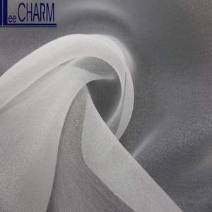 LCSH046 venta al por mayor iridiscente 100% poliéster Organza translúcido tela muy ligera para cortinas ropa de boda decoración del hogar - Product Image 6
