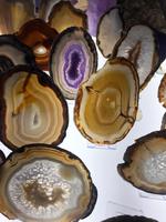 Agate ovale brésilienne de grande taille de haute qualité pierre semi-précieuse artisanat cristal artisanat tranche d'agate