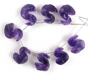 Qualité supérieure, 1 brin, coupe à la main, magnifique lettre en forme de S, améthyste bleue brute naturelle, pierre précieuse non traitée, vente en gros - Product Image 3