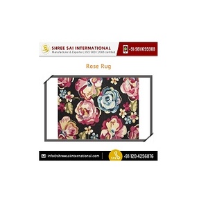 Meilleure vente de tapis et ensembles à haute pile brodés de roses naturelles de qualité supérieure tissés à la main pour un usage domestique pour l'exportation - Product Image 2