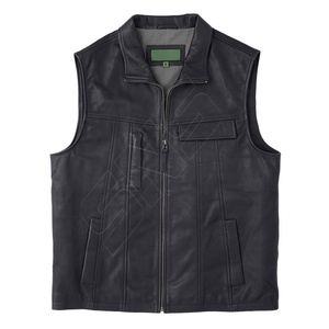 Gilet de motard en cuir véritable pour hommes sur mesure Gilet de motard en cuir de moto décontracté élégant Gilet de motard pour femmes - Product Image 1