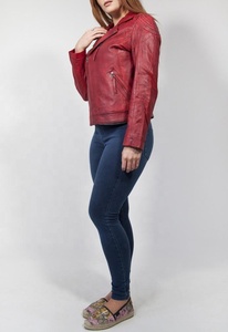 Veste de motard à la mode pour femmes élégant doux véritable peau de mouton vêtements d'extérieur en peau d'agneau à la mode Style de moto - Product Image 5